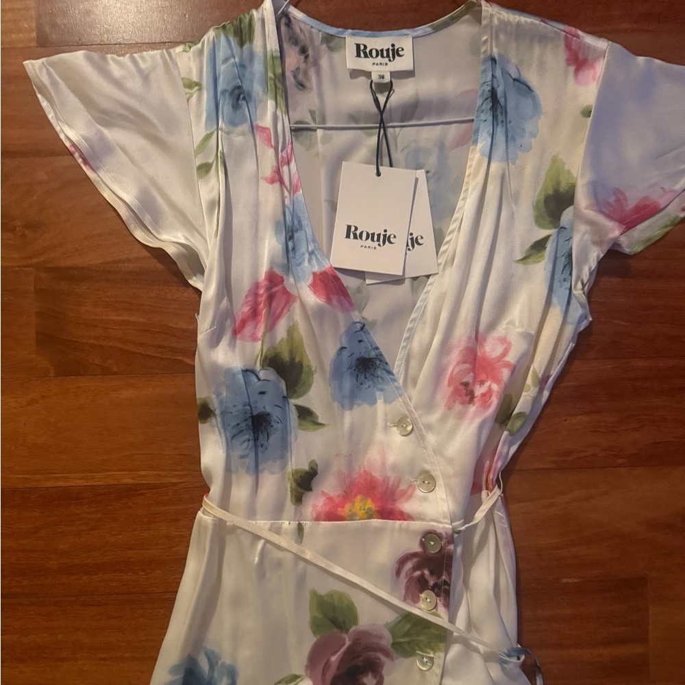Rouje Robertine - Blossom Ecru White Floral Midi Dress - Picture 3 of 5